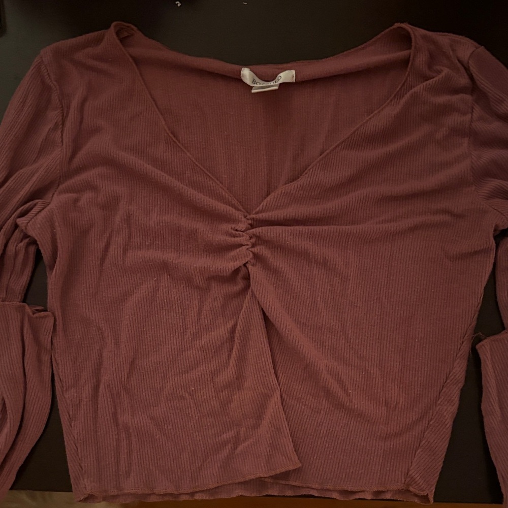 Women's Mauve V-Neck Top